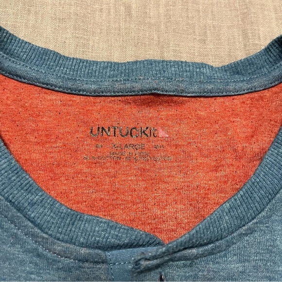 UNTUCKit Blue Orange Long Sleeve Henley Size XLarge Thick Warm Fall Transition - Picture 4 of 6